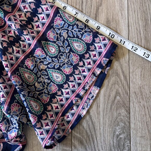 Eliza J Boho Maxi Cover-Up Dress with Paisley Print Size 14 Sheer Casual Beach - Picture 8 of 16